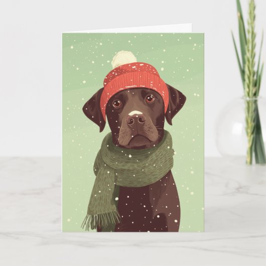 Carte Chocolate Labradoodle Holiday Greeting (Devant)