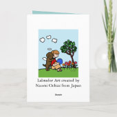 Carte Chocolate labrador Angel with Love (Dos)