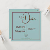 Carte Chocolate Mood Minimal Wedding Save the Date (Devant/Arrière en situation)