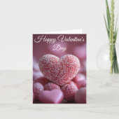 Carte Chocolats en forme de coeur Salutation de Valentin (Devant)