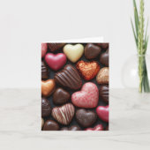 Carte chocolats en forme de coeur Salutation Saint-Valen (Devant)