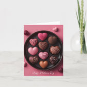 Carte Chocolats en forme de coeur Salutation Valentine (Devant)
