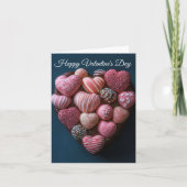 Carte Chocolats en forme de coeur Salutation Valentine (Devant)