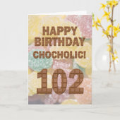 Carte Chocololique 102e anniversaire (Fleur jaune)