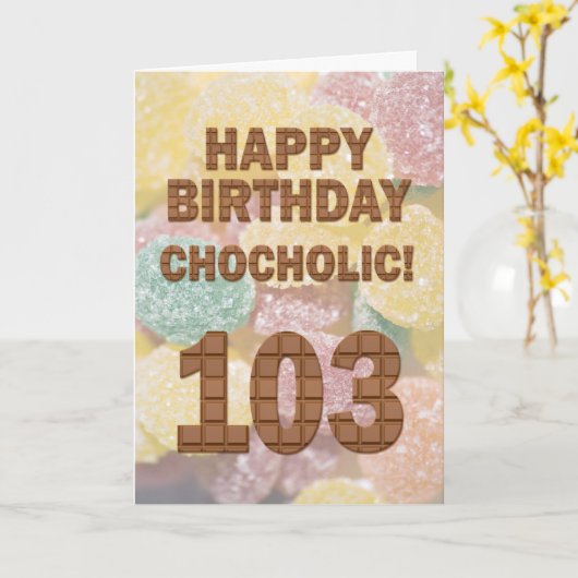 Carte Chocololique 103e anniversaire (Fleur jaune)