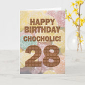 Carte Chocololique 28e anniversaire (Fleur jaune)