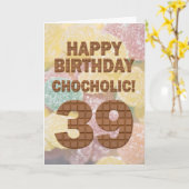 Carte Chocololique 39e anniversaire (Fleur jaune)