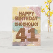 Carte Chocololique 41e anniversaire (Fleur jaune)