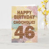 Carte Chocololique 46e anniversaire (Fleur jaune)