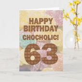 Carte Chocololique 63e anniversaire (Fleur jaune)