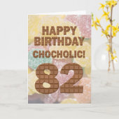 Carte Chocololique 82e anniversaire (Fleur jaune)