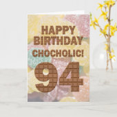 Carte Chocololique 94e anniversaire (Fleur jaune)