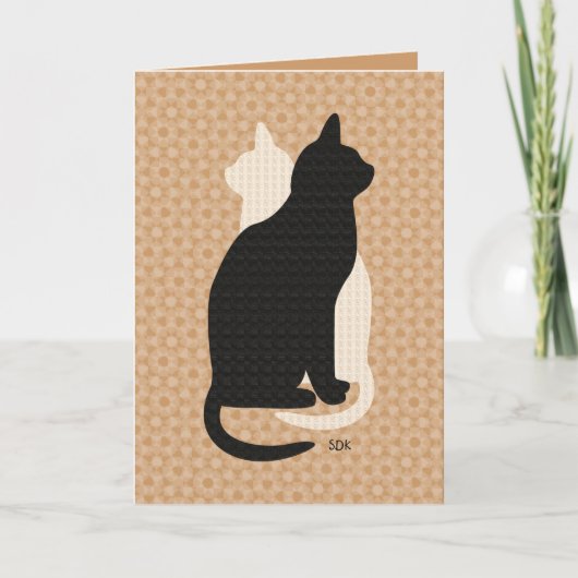 Carte Choisir Couleur Noir Blanc Chat Duo Yin Yang Style (Devant)