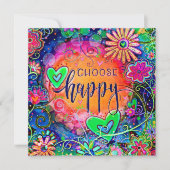 Carte Choisir Joyeux Colorful Fun Inspirivée joyeuse (Devant)