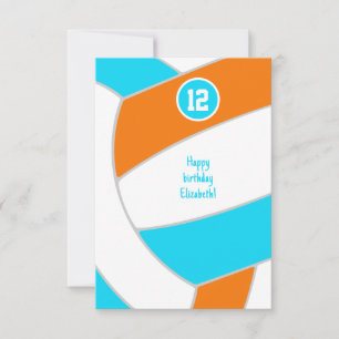 Carte choisissez TOUTES les couleurs volleyball annivers
