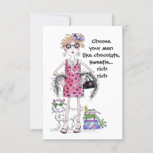Carte Choisissez vos hommes comme Chocolat, Chérie...ric