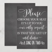 Carte Choisissez votre siège et votre Mariage de danse (Devant / Derrière)