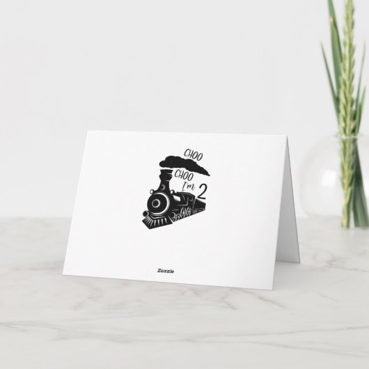 Carte Choo Choo I'm 2 Folded Greeting Card (Dos)