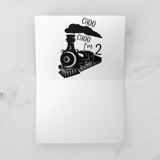 Carte Choo Choo I'm 2 Folded Greeting Card (Intérieur)