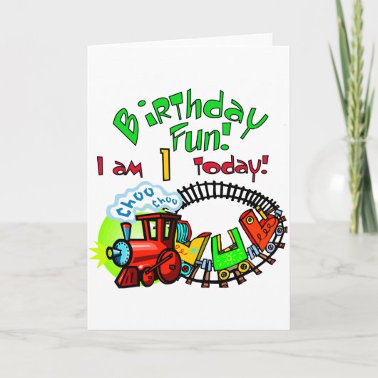 Carte Choo Choo Train 1er Anniversaire Tshirts et cadeau (Devant)