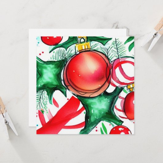 Carte Choses de Noël (Devant/Arrière en situation)