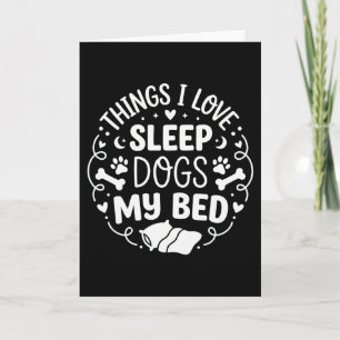 Carte Choses drôles pour amoureux de chiens J'aime dormi