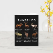 Carte Choses Drôles Temps Libre Élan Cerf (Fleur jaune)