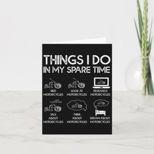 Carte Choses que je fais dans mon temps libre Motard (Devant)