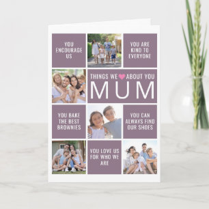 Carte Choses que nous aimons de vous Maman Collage photo