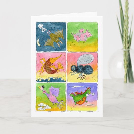 Carte Choses qui volent :  Salutations générales (Devant)