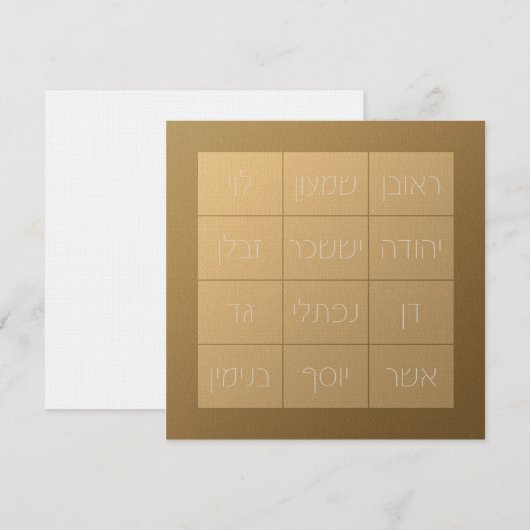 Carte Choshen Mishpat la plaque biblique sacerdotale (Devant / Derrière)
