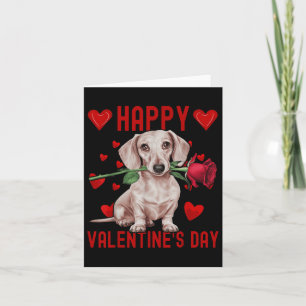 Carte Chou Dachshund Chien Coeur Rouge Couples Joyeux Va