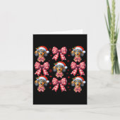 Carte Chou Dachshund Chien Rouge Coquette Bow Christma (Devant)
