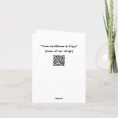 Carte Chou-fleur humoristique changeant en pizza (Dos)