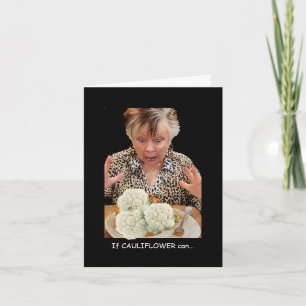 Carte Chou-fleur humoristique changeant en pizza