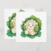 Carte Chou-fleur Kawaii (Devant / Derrière)