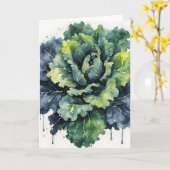 Carte Chou frisé - Fleurs à l'aquarelle (Fleur jaune)