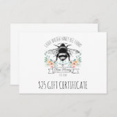 Carte Chou Miel Apiary Beekeeper Certificat Cadeau (Devant / Derrière)