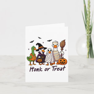 Carte Chou Ou Traiter L'Oie Costume Halloween Amusant