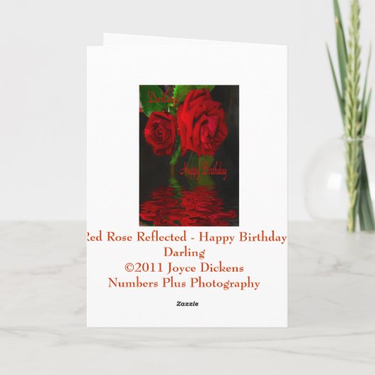 Carte Chouchou Refelcted-Heureux d'anniversaire de rose (Dos)