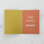 Carte Chouette à Branche Art Abstrait Anniversaire (Intérieur)