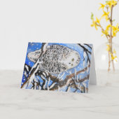 Carte Chouette à neige (Fleur jaune)