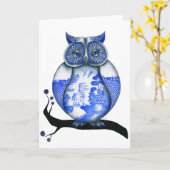 Carte Chouette à saule bleu (Fleur jaune)