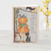 Carte Chouette à tête de pompon Jack-o'-lantern Crow Cho (Fleur jaune)