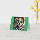 Carte Chouette animale 3 (Fleur jaune)