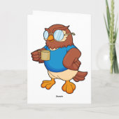 Carte Chouette avec tasse de café (Dos)