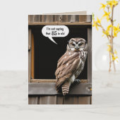 Carte Chouette barrée pour 85e Humour d'anniversaire (Fleur jaune)