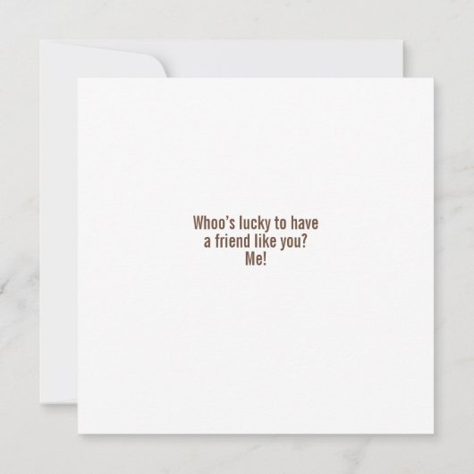 Carte Chouette Brown avec fleurs design (Dos)