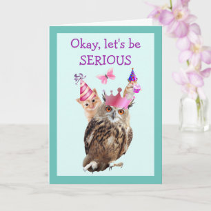Carte Chouette, Chaton Et Souris Anniversaire