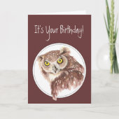 Carte Chouette d'anniversaire drôle sur mesure avec Humo (Devant)